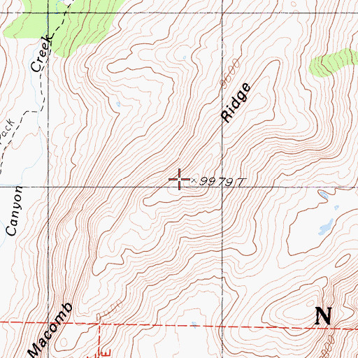 Topographic Map of Macomb Ridge, CA