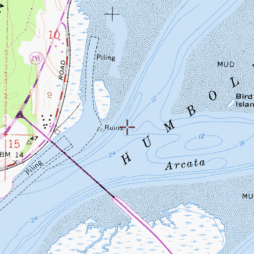 Topographic Map of Mad River Slough, CA