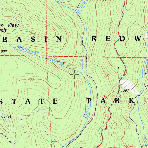 Topographic Map of Maddocks Creek, CA