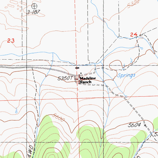 Topographic Map of Madeline Ranch, CA