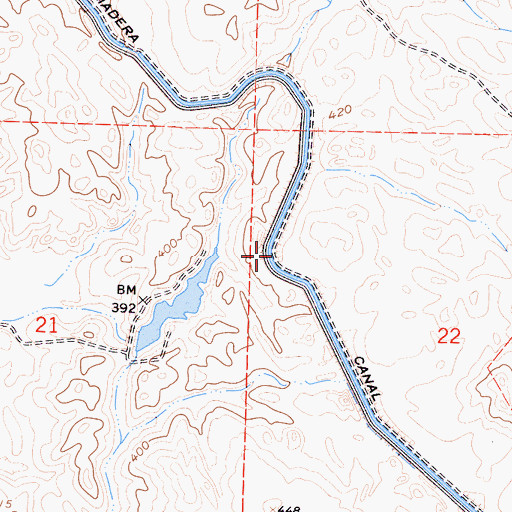 Topographic Map of Madera Canal, CA