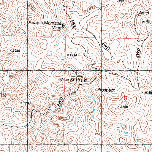 Topographic Map of Santa Maria Mine, AZ
