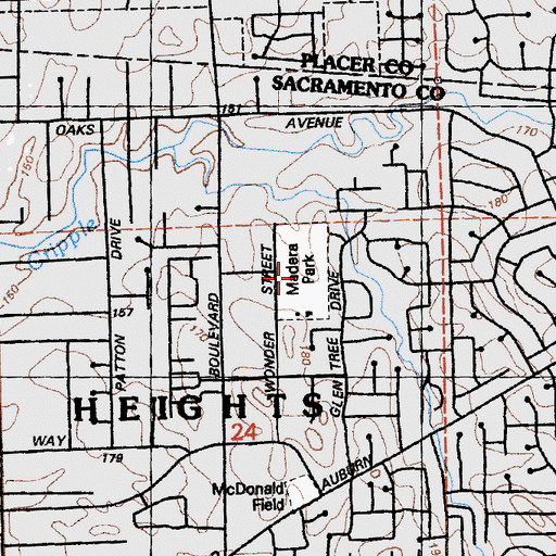 Topographic Map of Madera Park, CA