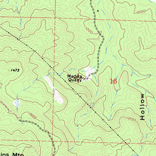 Topographic Map of Madera Quarry, CA