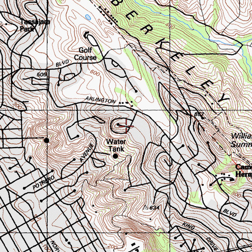 Topographic Map of Madera Elementary School, CA