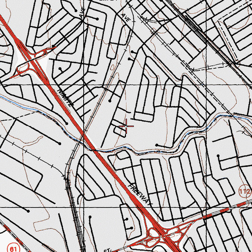 Topographic Map of Madison Park Business and Art Academy, CA