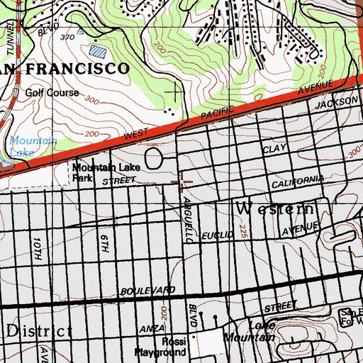 Topographic Map of Claire Lilienthal Alternative School, CA