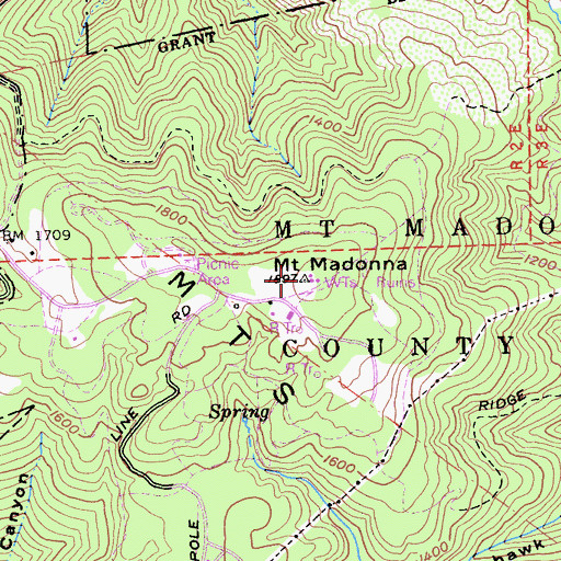 Topographic Map of Mount Madonna, CA