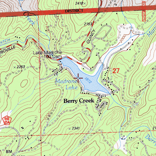 Topographic Map of Madrone Lake, CA