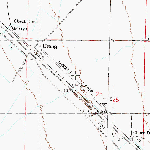 Topographic Map of Utting Siding Airstrip (historical), AZ