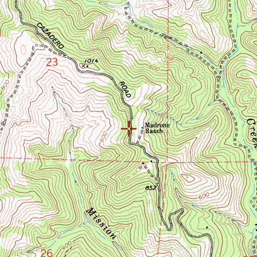 Topographic Map of Madrone Ranch, CA
