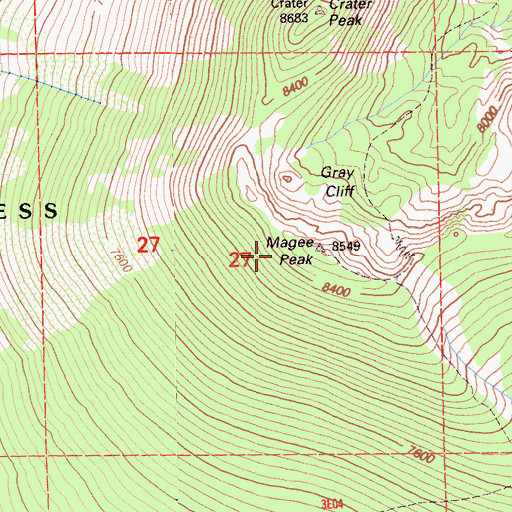 Topographic Map of Magee Peak, CA