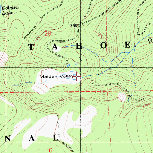 Topographic Map of Maiden Valley, CA