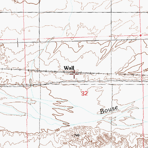 Topographic Map of Wall, AZ