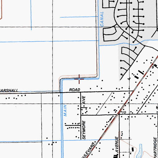 Topographic Map of Main Canal, CA