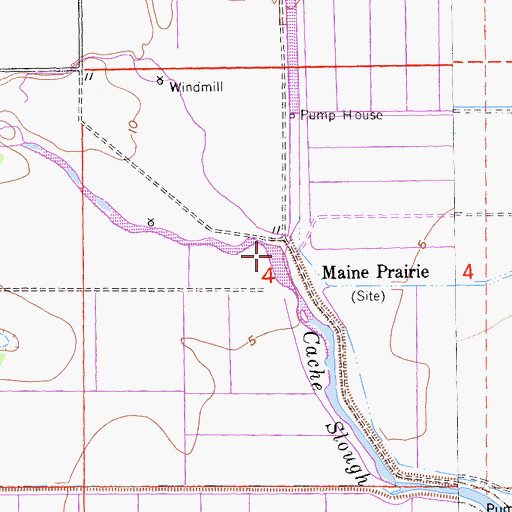 Topographic Map of Maine Prairie Slough, CA