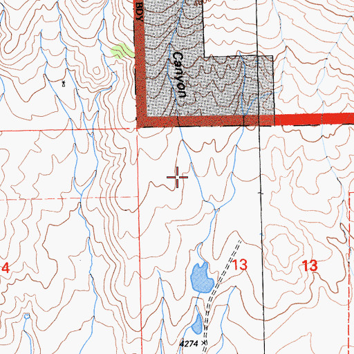 Topographic Map of Major Canyon, CA