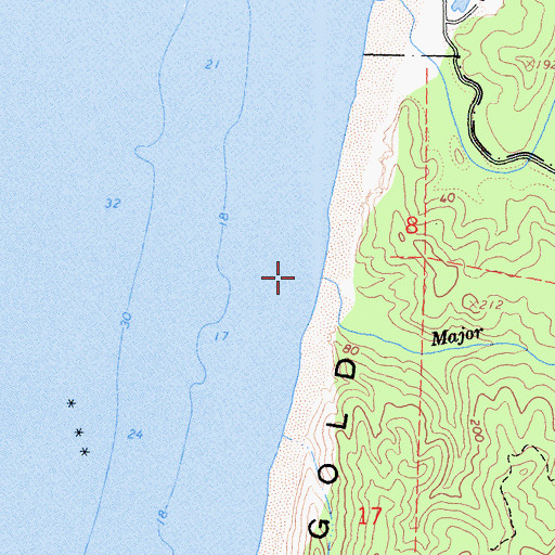 Topographic Map of Major Creek, CA