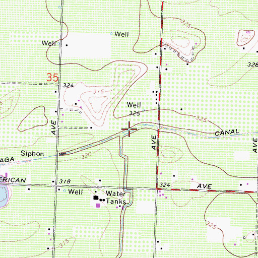 Topographic Map of Malaga Canal, CA