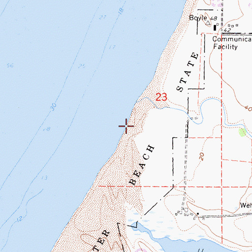 Topographic Map of Manchester State Park, CA