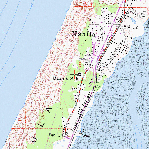 Topographic Map of Manila School, CA