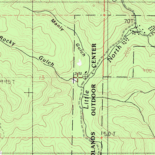 Topographic Map of Manly Gulch, CA