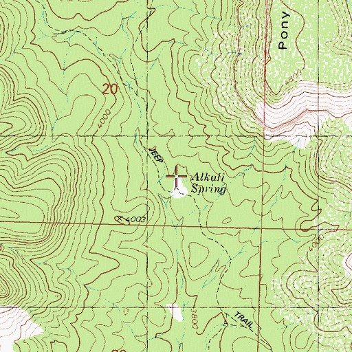 Topographic Map of Alkali Spring, AZ