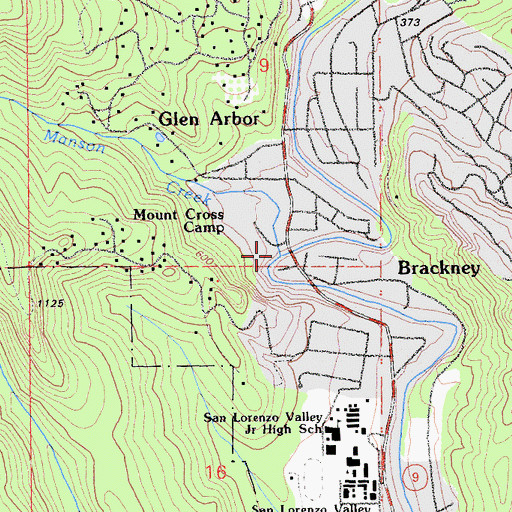 Topographic Map of Manson Creek, CA