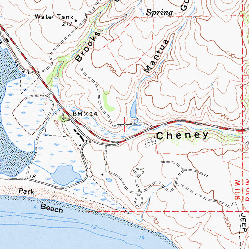 Topographic Map of Mantua Gulch, CA