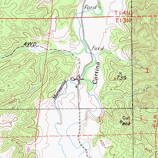 Topographic Map of Manzanita Creek, CA