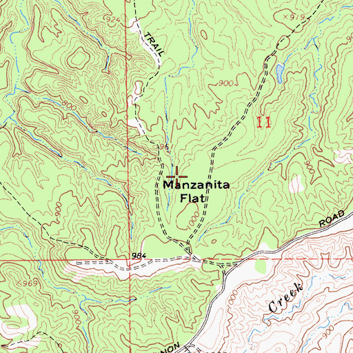 Topographic Map of Manzanita Flat, CA
