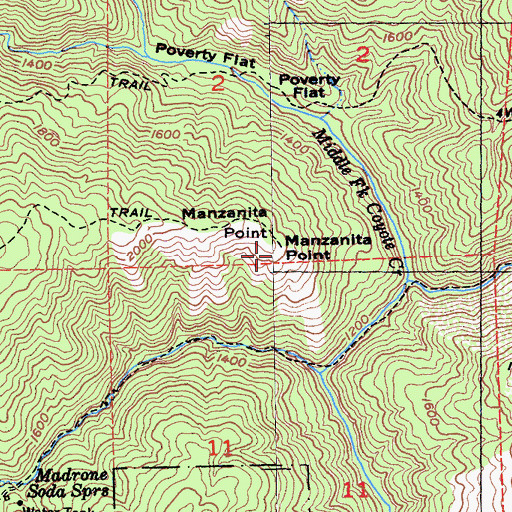 Topographic Map of Manzanita Point, CA