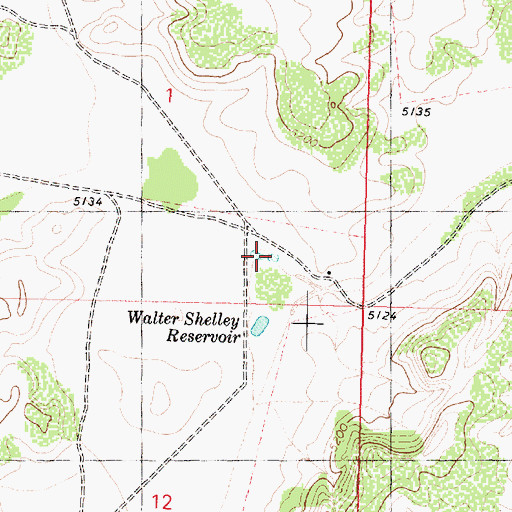Topographic Map of Alva Shelly Reservoir, AZ