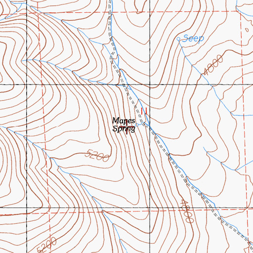 Topographic Map of Mapes Spring, CA