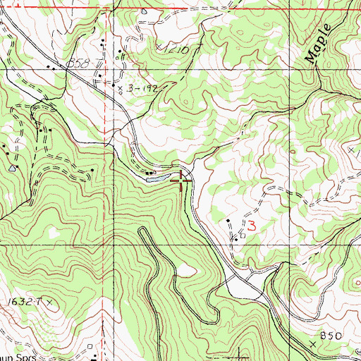 Topographic Map of Maple Creek, CA