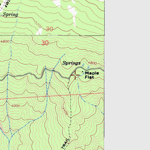 Topographic Map of Maple Flat, CA