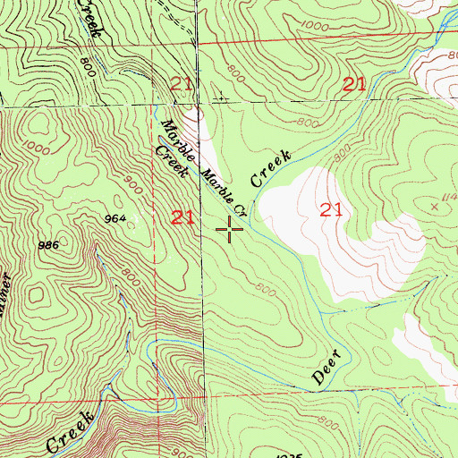 Topographic Map of Marble Creek, CA
