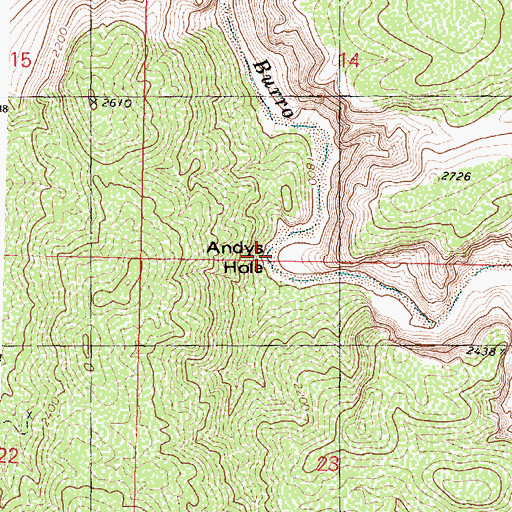Topographic Map of Andys Hole, AZ