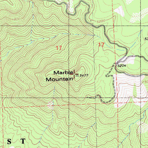 Topographic Map of Marble Mountain, CA