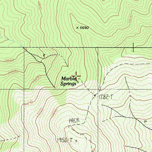 Topographic Map of Marble Springs, CA