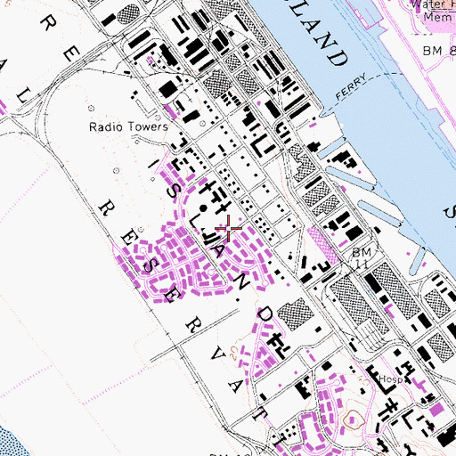 Topographic Map of Mare Island, CA