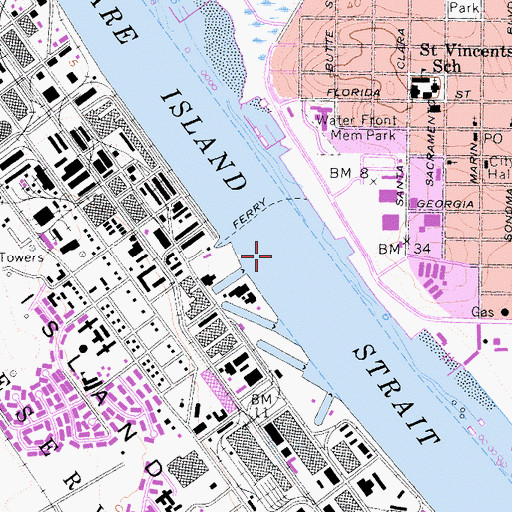 Topographic Map of Mare Island Strait, CA