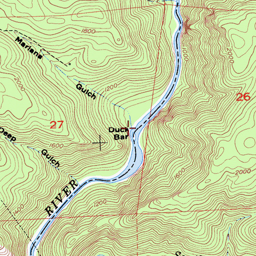 Topographic Map of Mariane Gulch, CA