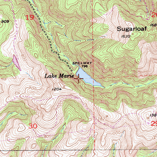 Topographic Map of Lake Marie, CA