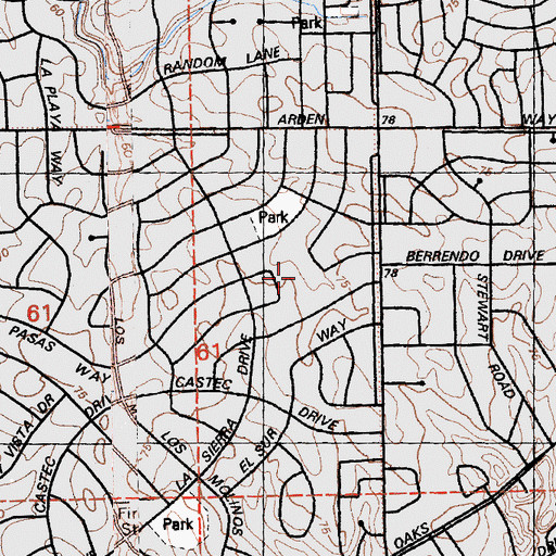 Topographic Map of Mariemont Elementary School, CA