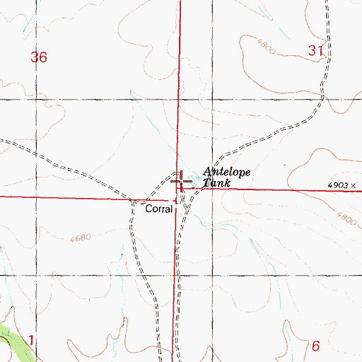 Topographic Map of Antelope Tank, AZ
