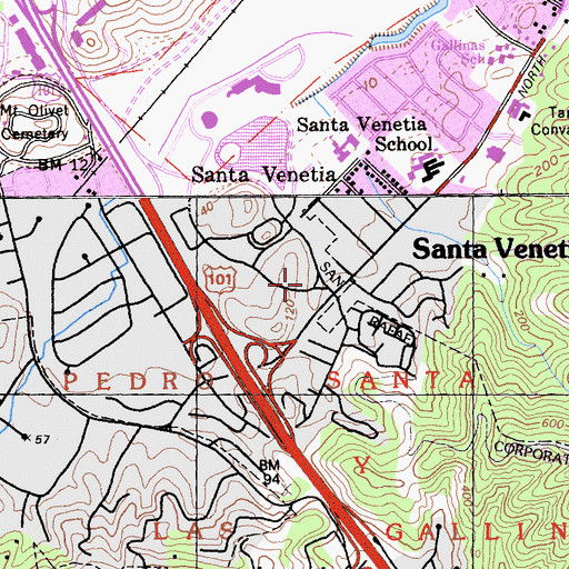 Topographic Map of Marin County Civic Center, CA