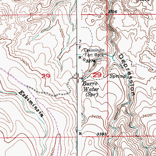 Topographic Map of Burro Water Spring, AZ