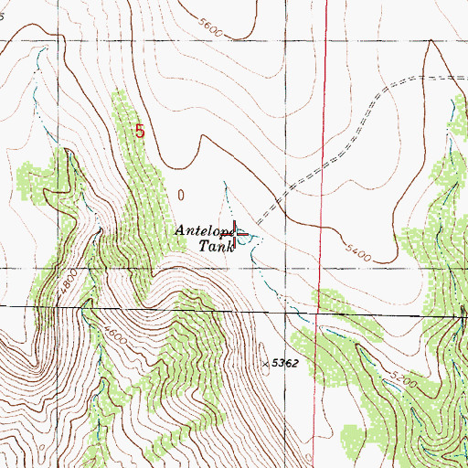 Topographic Map of Antelope Tank, AZ
