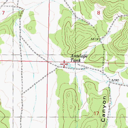 Topographic Map of Antelope Tank, AZ